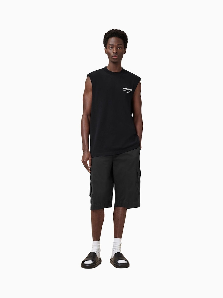 AllSaints Black Underground Crew 100% Cotton Vest - Image 4 of 8