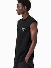 AllSaints Black Underground Crew 100% Cotton Vest - Image 5 of 8