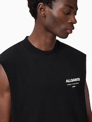 AllSaints Black Underground Crew 100% Cotton Vest - Image 6 of 8