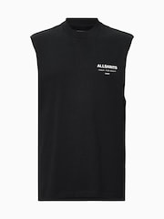 AllSaints Black Underground Crew 100% Cotton Vest - Image 8 of 8