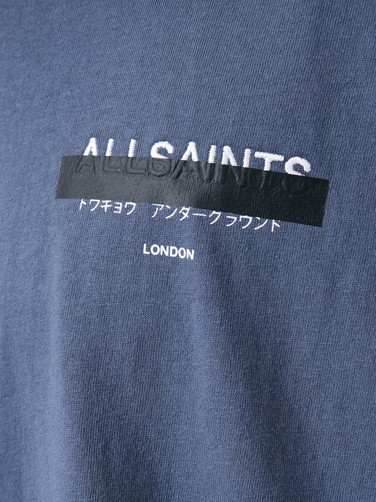 Синий - Футболка Redact Crew из органического хлопка AllSaints 100% - Image 7 of 7