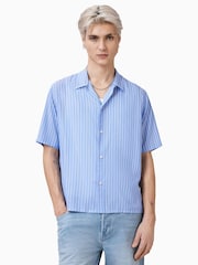 AllSaints Blue Arran Shirt - Image 5 of 8
