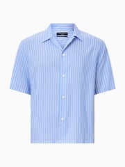 AllSaints Blue Arran Shirt - Image 8 of 8