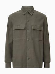 AllSaints Green 100% Organic Cotton Viscar Shirt - Image 10 of 10
