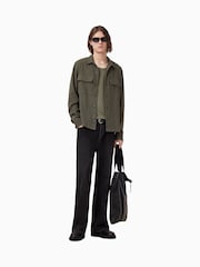 AllSaints Green 100% Organic Cotton Viscar Shirt - Image 2 of 10