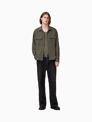 AllSaints Green 100% Organic Cotton Viscar Shirt - Image 4 of 10