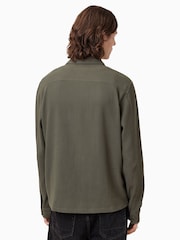 AllSaints Green 100% Organic Cotton Viscar Shirt - Image 9 of 10