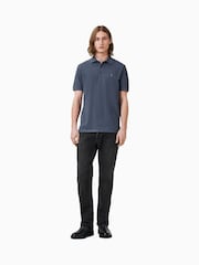AllSaints Blue 100% Organic Cotton Reform Polo Shirt - Image 3 of 7