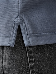 AllSaints Blue 100% Organic Cotton Reform Polo Shirt - Image 4 of 7