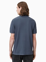 AllSaints Blue 100% Organic Cotton Reform Polo Shirt - Image 5 of 7