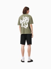 AllSaints Black Helix Sweat Shorts - Image 2 of 9