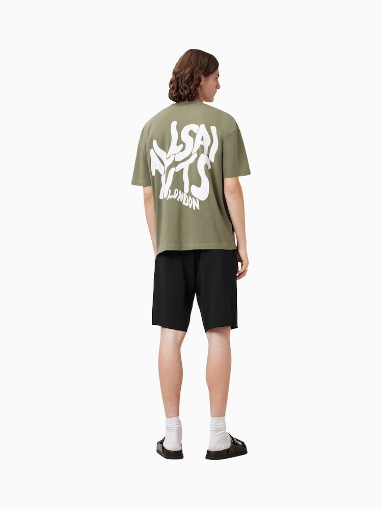AllSaints Black Helix Sweat Shorts - Image 2 of 9