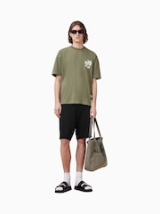 AllSaints Black Helix Sweat Shorts - Image 7 of 9