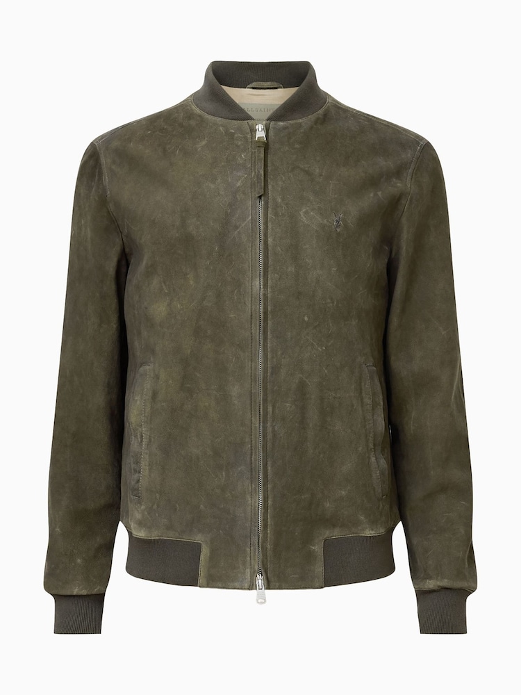 AllSaints Green Buckley Bomber Jacket - Image 7 of 7