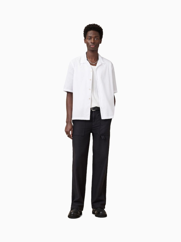 AllSaints White Nyon Short Sleeve Cotton Shirt - Image 3 of 8