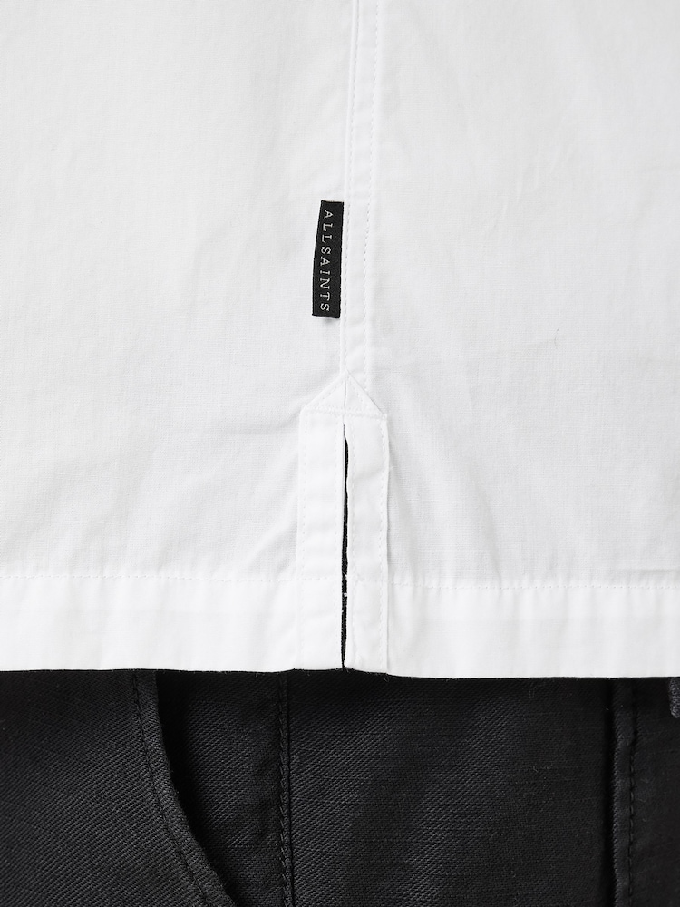 AllSaints White Nyon Short Sleeve Cotton Shirt - Image 6 of 8