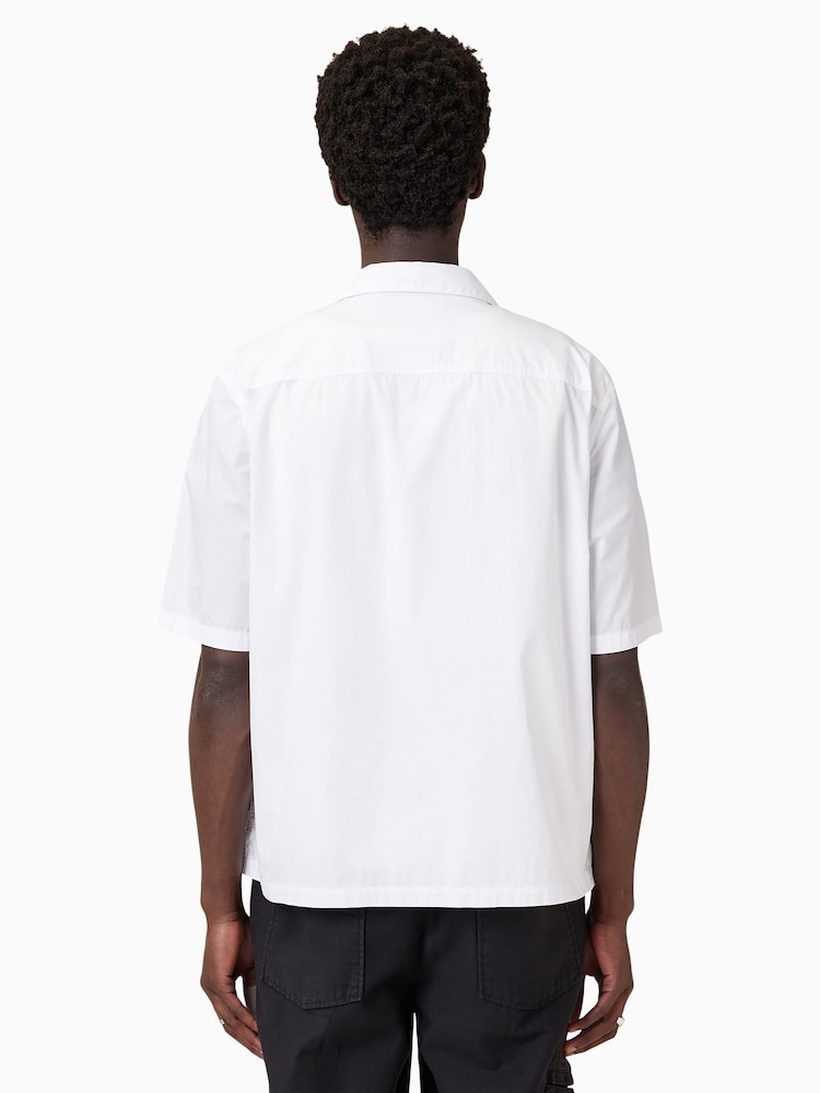 AllSaints White Nyon Short Sleeve Cotton Shirt - Image 7 of 8