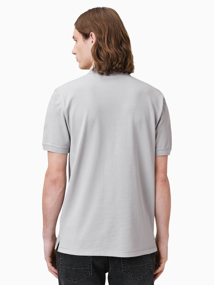AllSaints Grey Cotton Reform Polo Shirt - Image 5 of 7