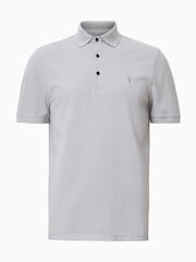 AllSaints Grey 100% Organic Cotton Reform Polo Shirt - Image 6 of 7