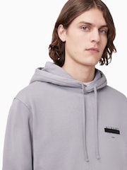 AllSaints Grey 100% Organic Cotton Redact Oth Hoodie - Image 4 of 8