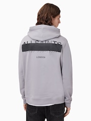 AllSaints Grey 100% Organic Cotton Redact Oth Hoodie - Image 7 of 8