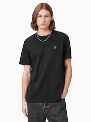AllSaints Black 100% Organic Cotton Ellis Crew T-Shirt - Image 1 of 7