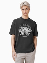 AllSaints Black 100% Organic Cotton Better Days Crew T-Shirt - Image 1 of 7