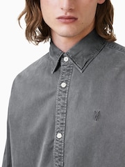 AllSaints Grey Bodhi Long Sleeve Overshirt - Image 2 of 8