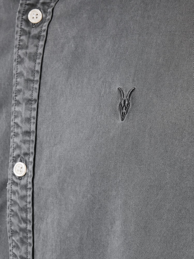 AllSaints Grey Bodhi Long Sleeve Overshirt - Image 5 of 8