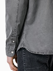 AllSaints Grey Bodhi Long Sleeve Overshirt - Image 6 of 8