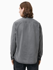 AllSaints Grey Bodhi Long Sleeve Overshirt - Image 7 of 8