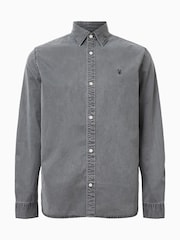 AllSaints Grey Bodhi Long Sleeve Overshirt - Image 8 of 8