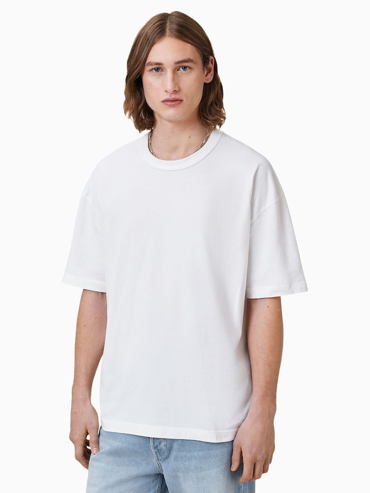 AllSaints White 100% Cotton Sonny Crew T-Shirt - Image 1 of 7