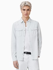 AllSaints White 100% Organic Cotton Macgowan Shirt - Image 1 of 9