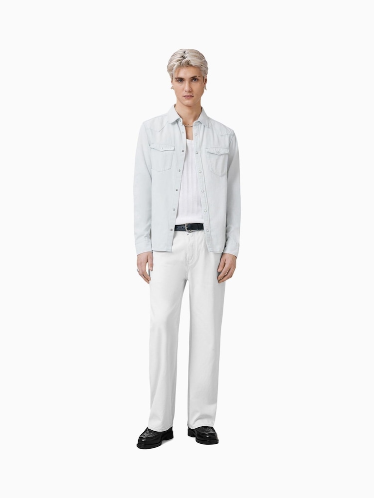 AllSaints White Cotton Macgowan Shirt - Image 4 of 9
