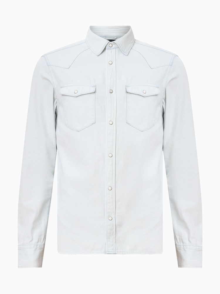 AllSaints White 100% Organic Cotton Macgowan Shirt - Image 9 of 9