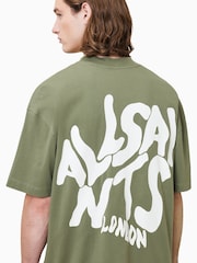 Зеленый - All Saints Orlando Short Sleeve Crew Neck T-Shirt - Image 2 of 6