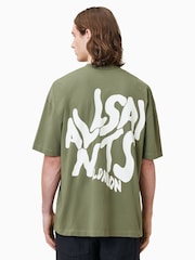 Зеленый - All Saints Orlando Short Sleeve Crew Neck T-Shirt - Image 5 of 6