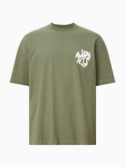 Зеленый - All Saints Orlando Short Sleeve Crew Neck T-Shirt - Image 6 of 6