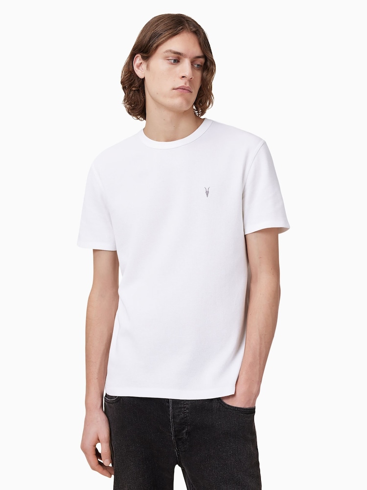 AllSaints White 100% Organic Cotton Ellis Crew T-Shirt - Image 1 of 7
