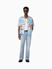 AllSaints Blue Corsican Shirt - Image 3 of 8