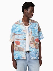 AllSaints Blue Corsican Shirt - Image 4 of 8