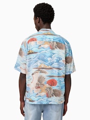 AllSaints Blue Corsican Shirt - Image 7 of 8