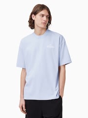 AllSaints Blue 100% Organic Cotton Soleil Crew T-Shirt - Image 1 of 8
