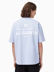 AllSaints Blue 100% Organic Cotton Soleil Crew T-Shirt - Image 2 of 8