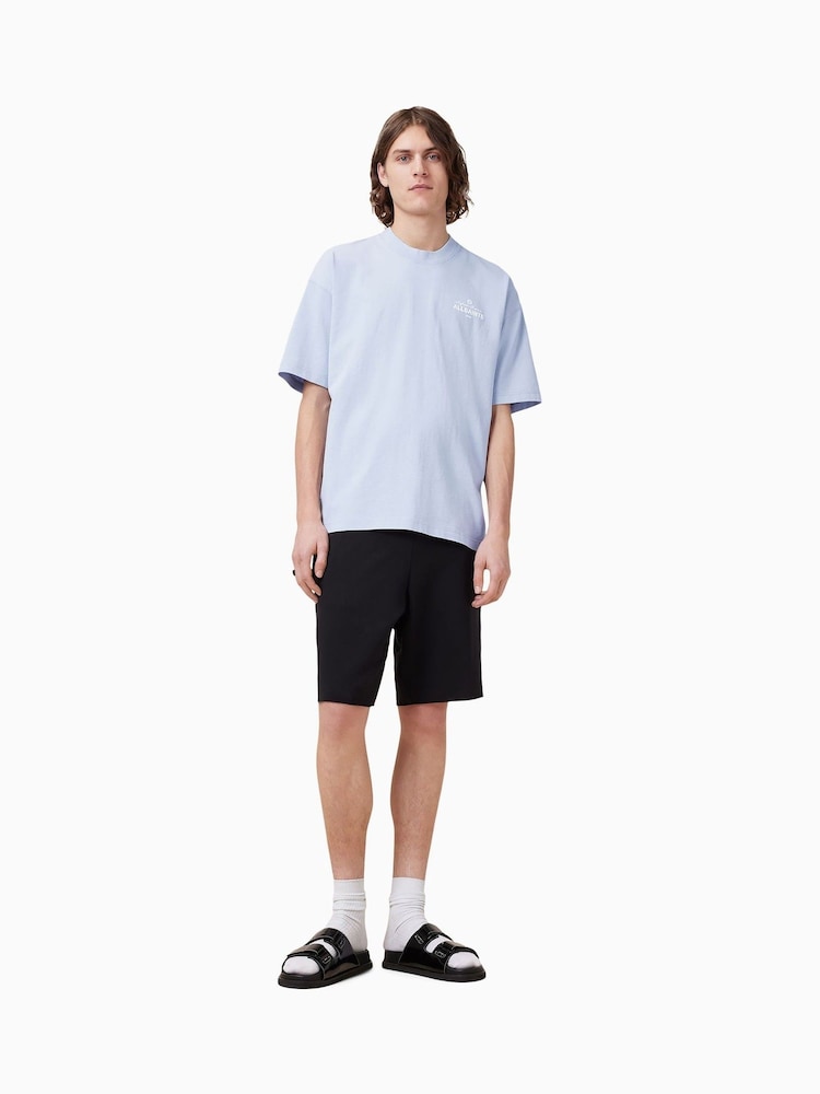 AllSaints Blue 100% Organic Cotton Soleil Crew T-Shirt - Image 3 of 8