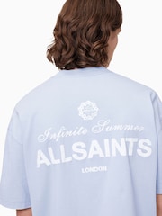 AllSaints Blue 100% Organic Cotton Soleil Crew T-Shirt - Image 6 of 8