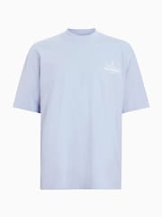 AllSaints Blue 100% Organic Cotton Soleil Crew T-Shirt - Image 7 of 8