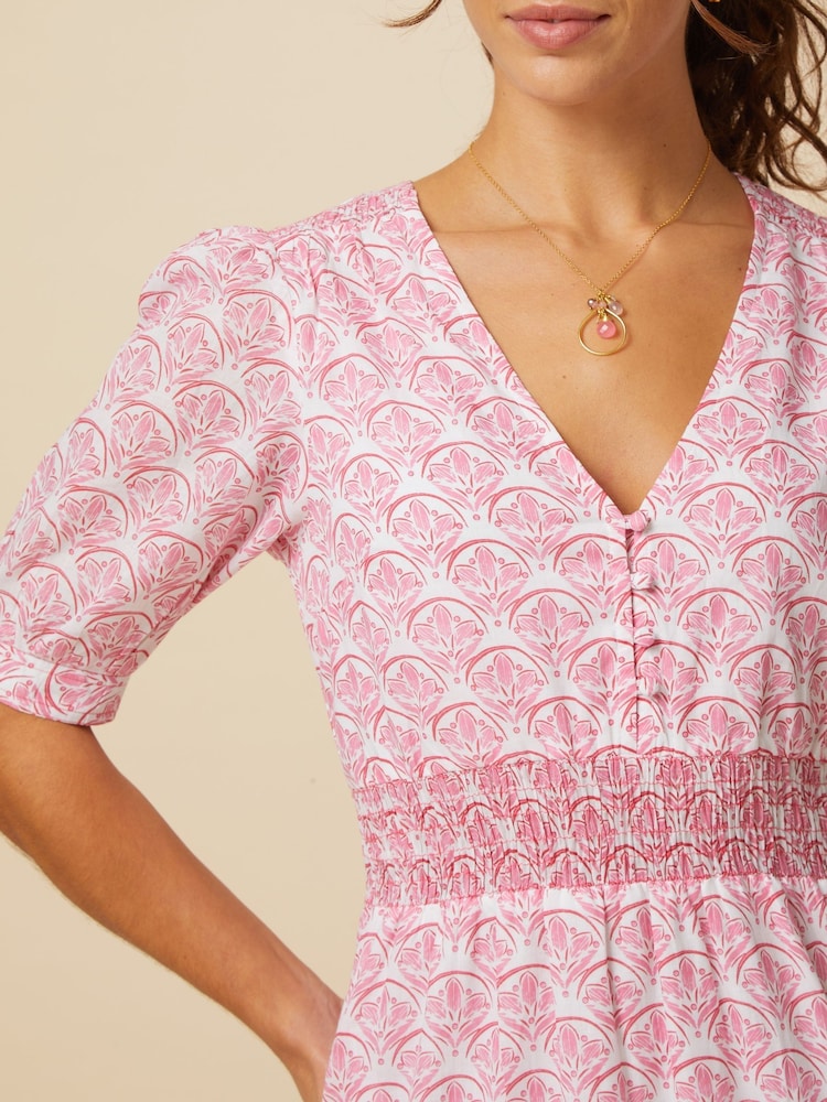 Aspiga White Billie Short Sleeve 100% Cotton Dress - Image 6 of 6