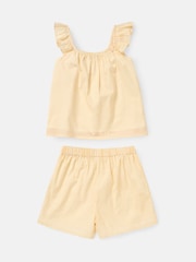Angel & Rocket Yellow Alba Broderie 100% Cotton Pyjamas Set - Image 7 of 8